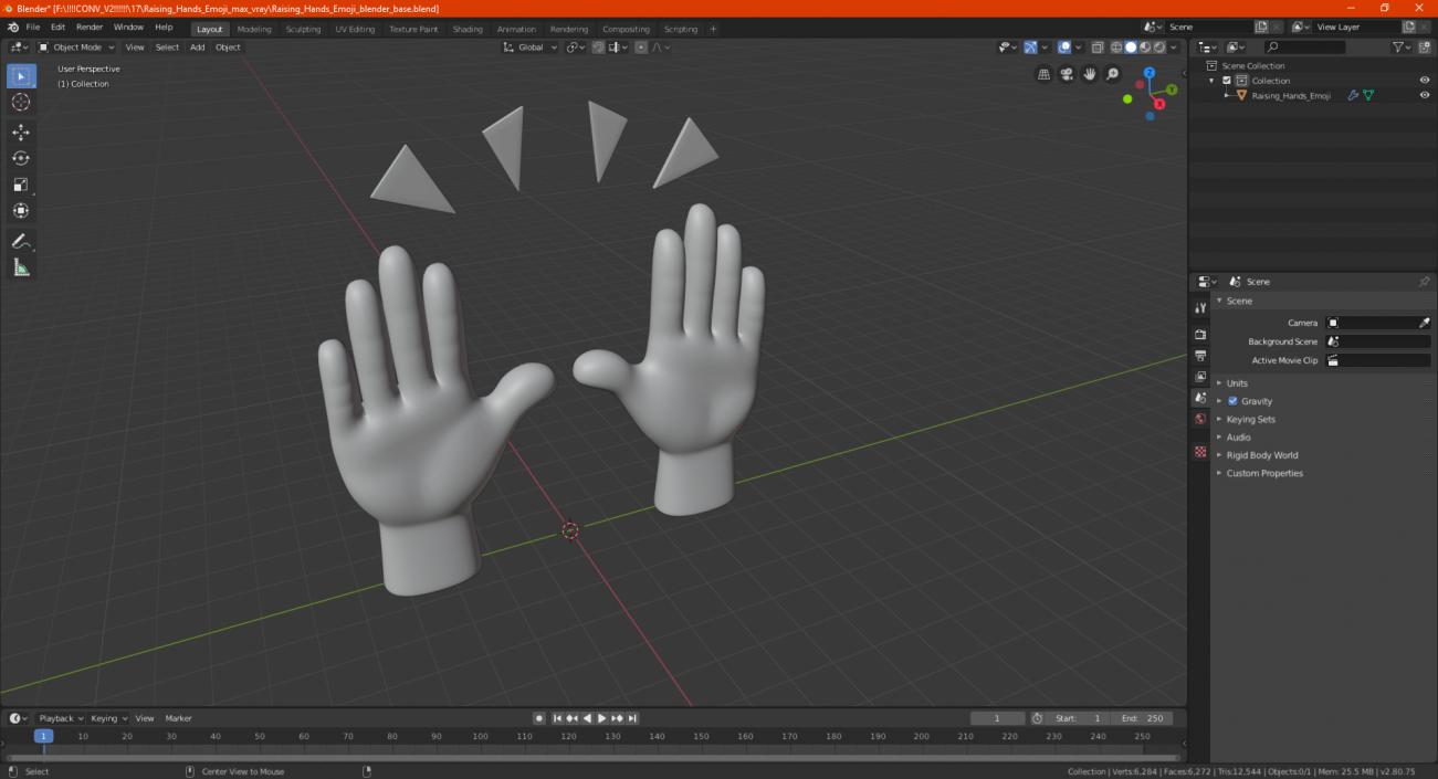 3D Raising Hands Emoji 2