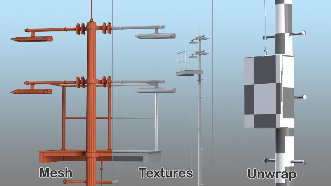 3D model Lighting Masts Collection