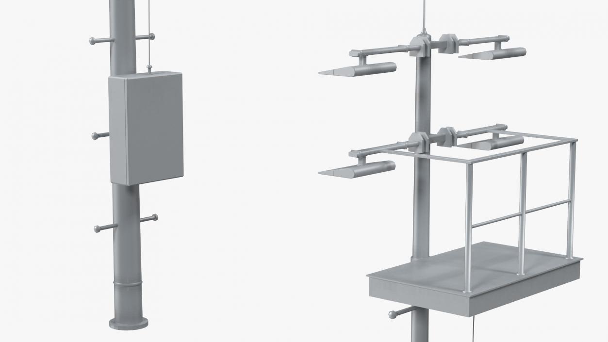 3D model Lighting Masts Collection