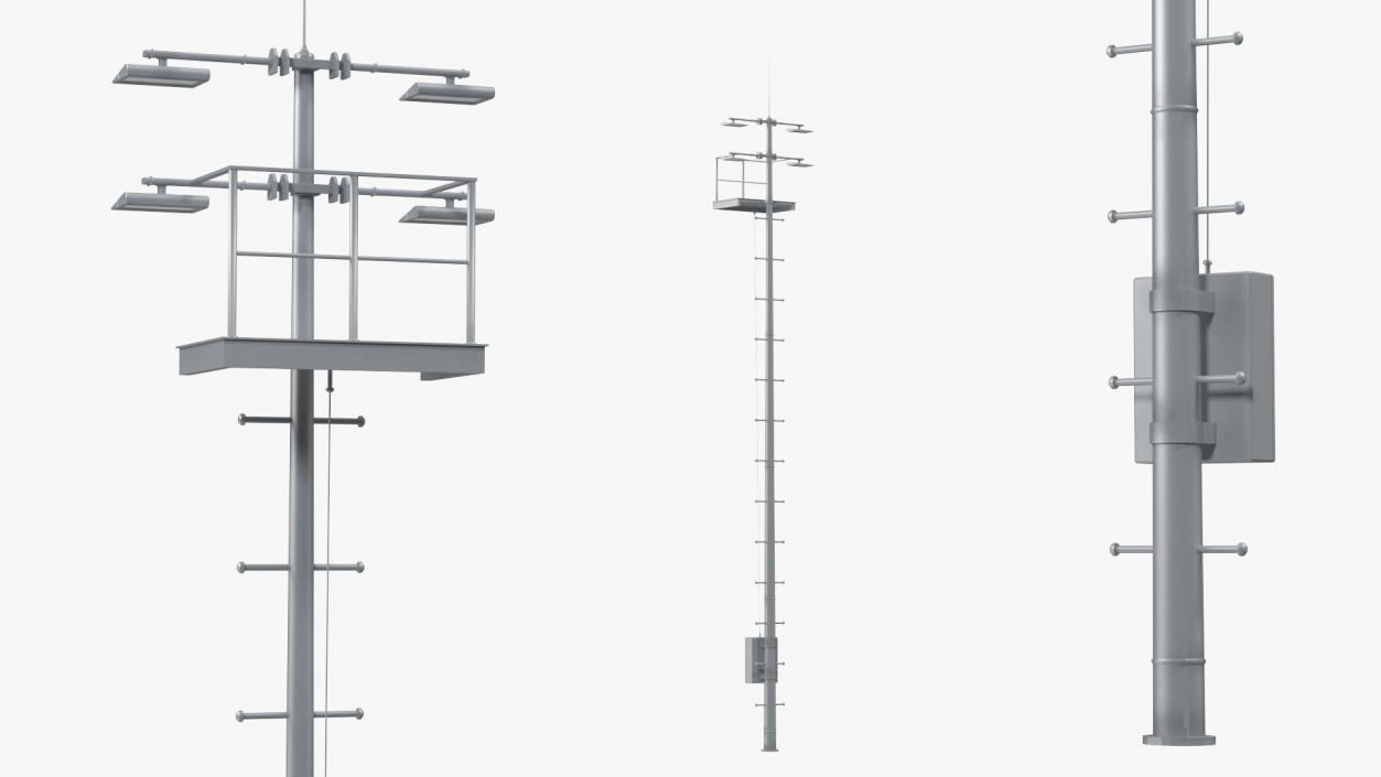 3D model Lighting Masts Collection