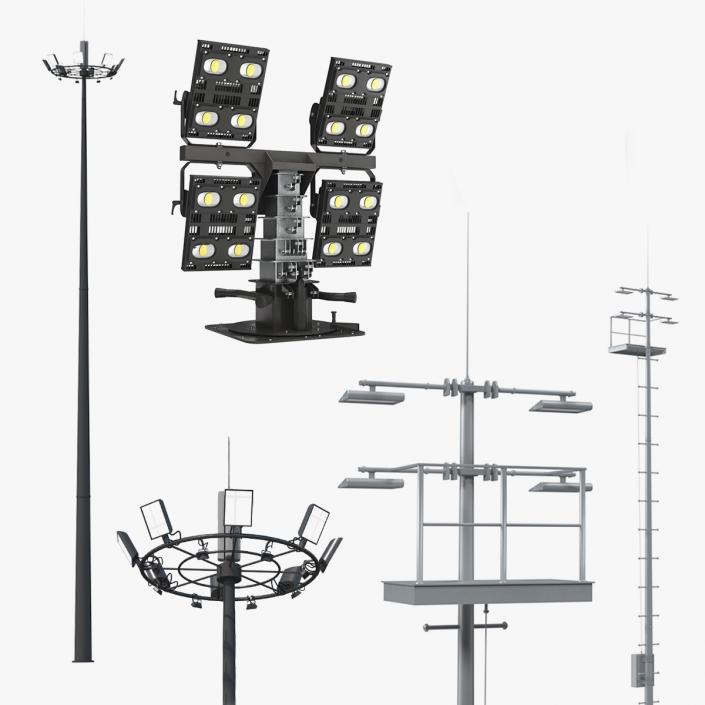 3D model Lighting Masts Collection