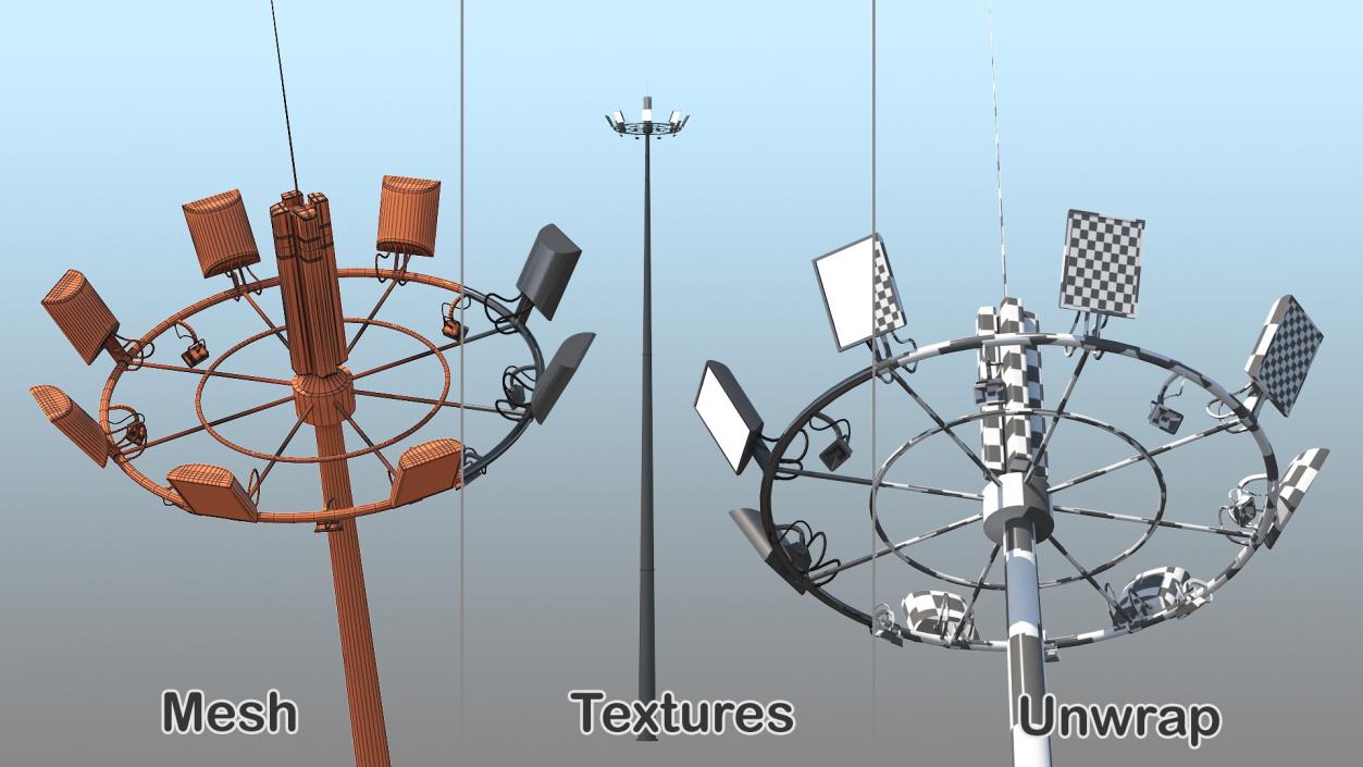 3D model Lighting Masts Collection