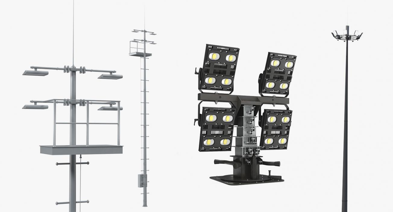 3D model Lighting Masts Collection