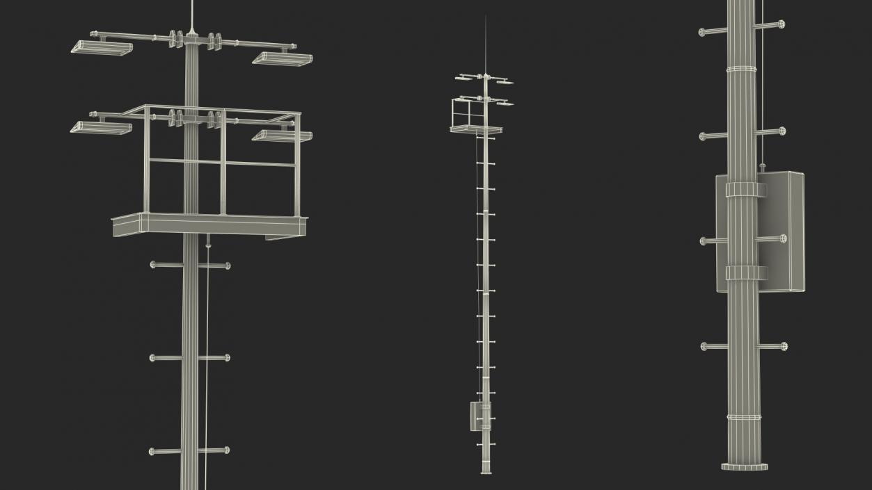 3D model Lighting Masts Collection