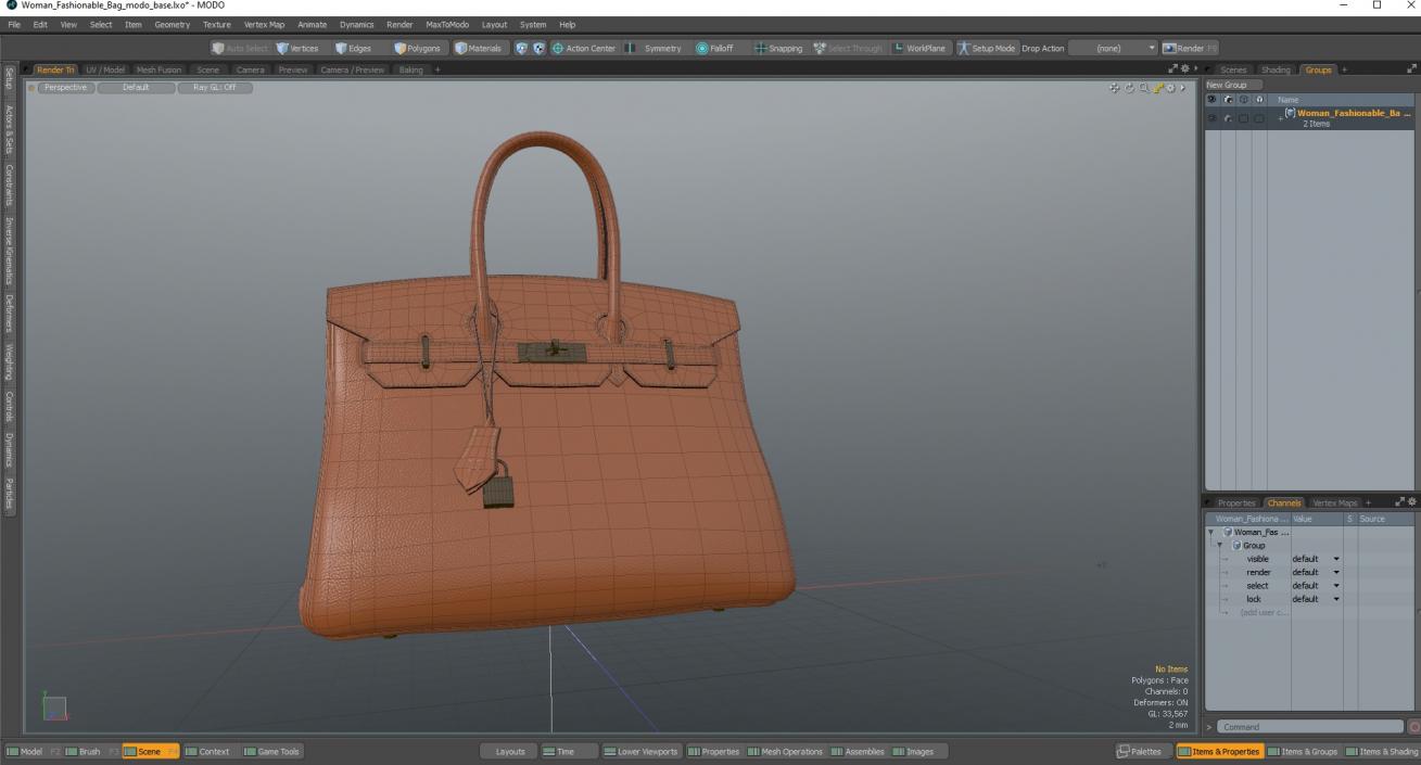 3D Woman Fashionable Bag