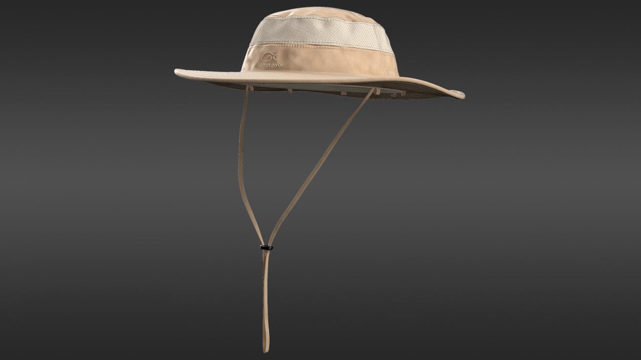 3D model Khaki Outdoor Fishing Hat