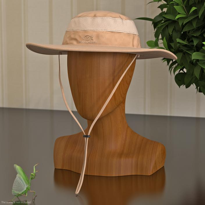 3D model Khaki Outdoor Fishing Hat