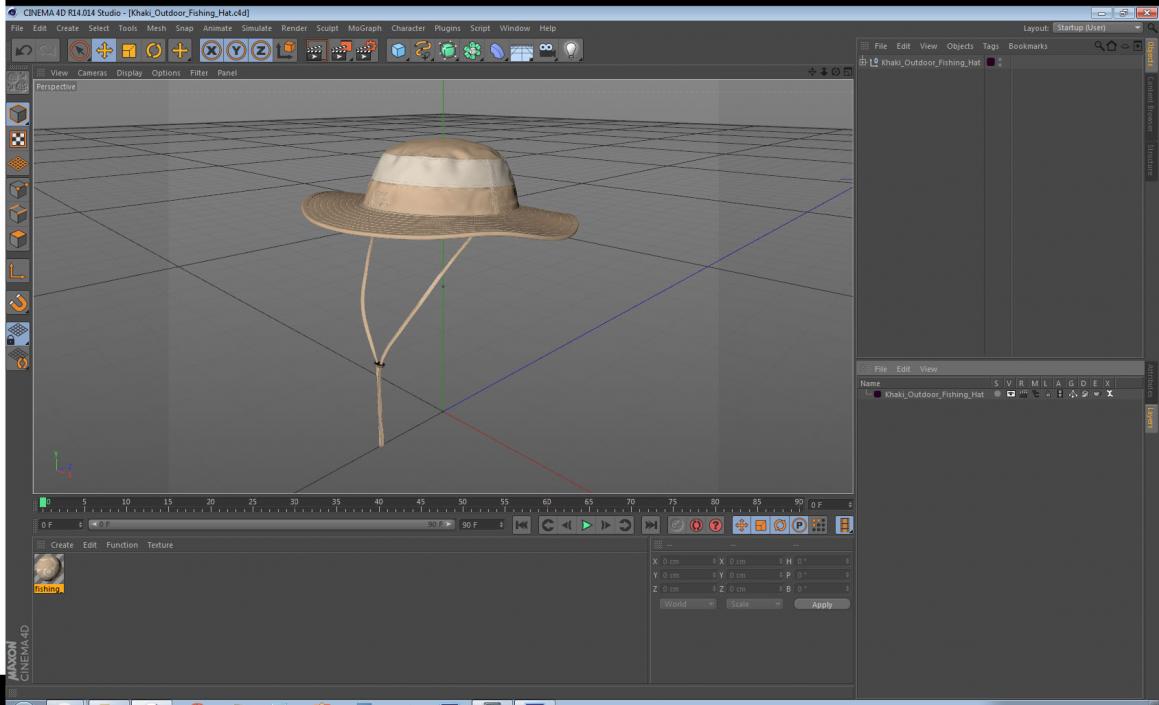 3D model Khaki Outdoor Fishing Hat