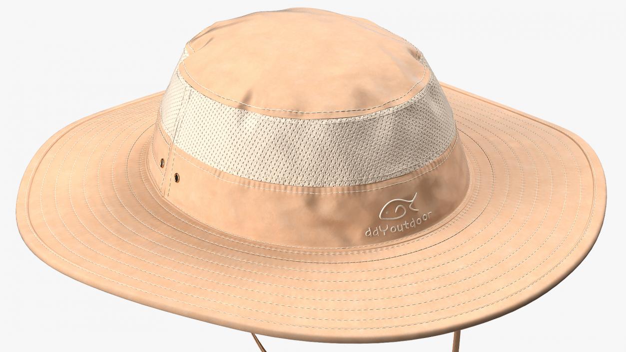 3D model Khaki Outdoor Fishing Hat