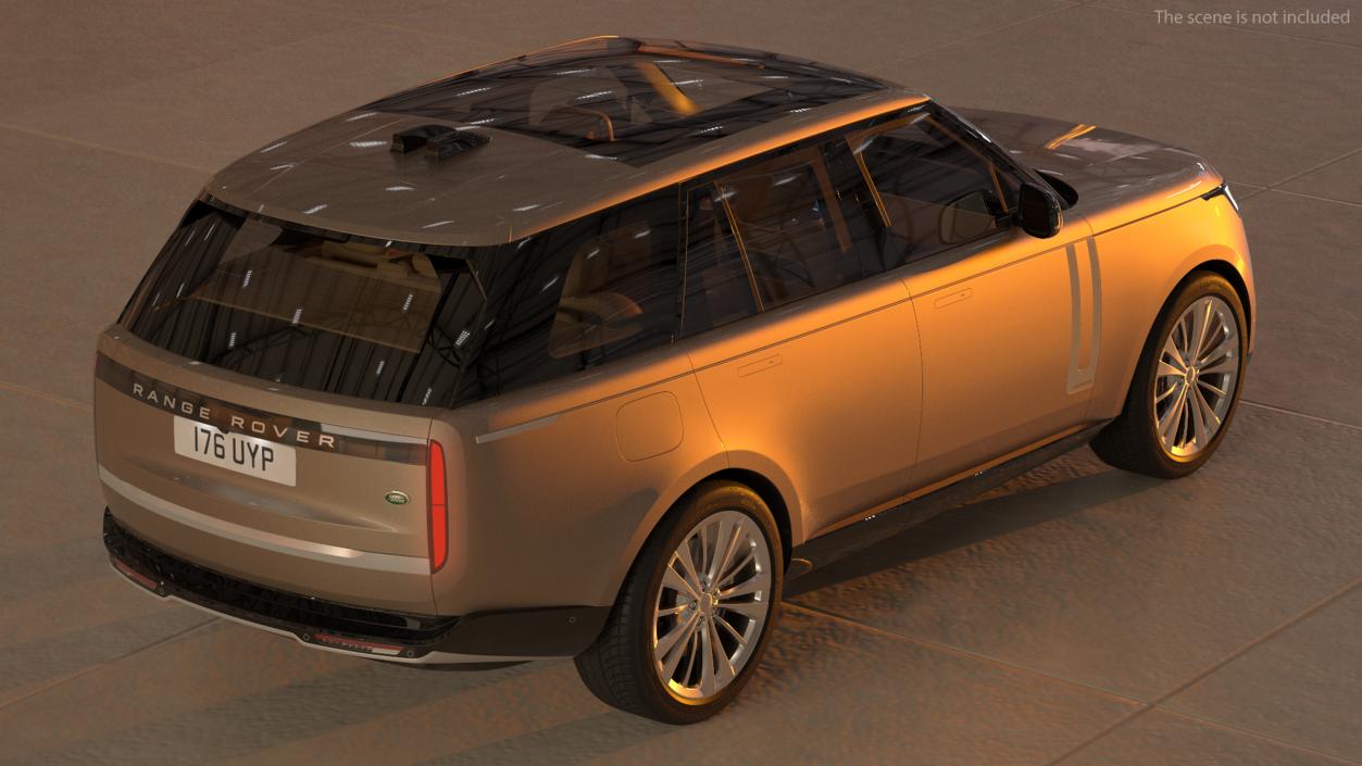 3D Range Rover 2022 Lights On Rigged model