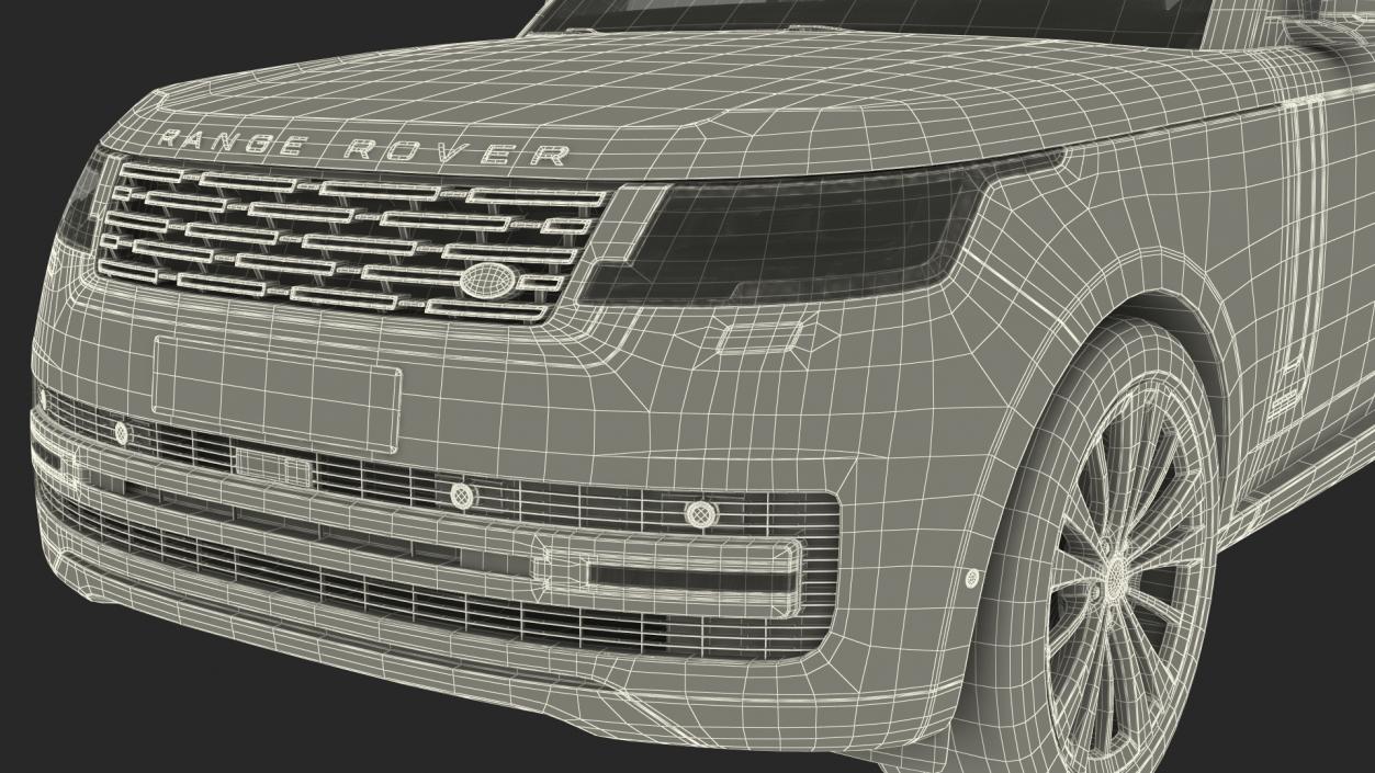 3D Range Rover 2022 Lights On Rigged model