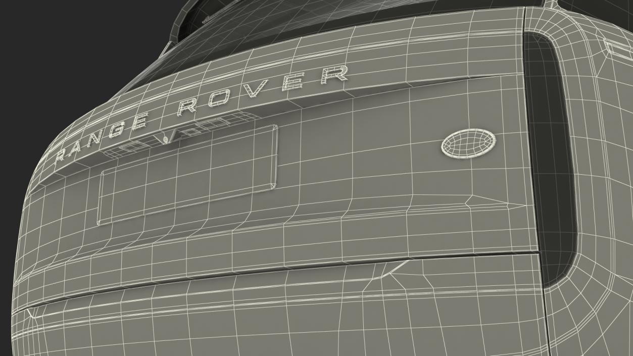 3D Range Rover 2022 Lights On Rigged model