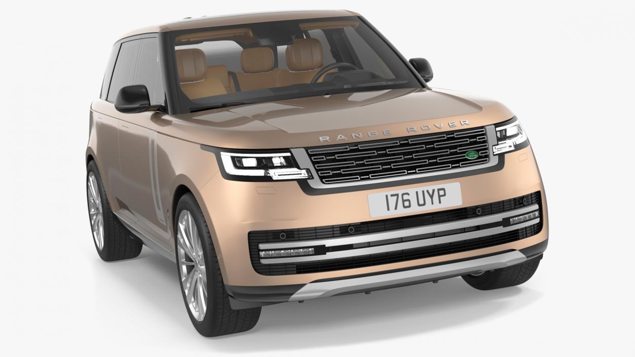 3D Range Rover 2022 Lights On Rigged model