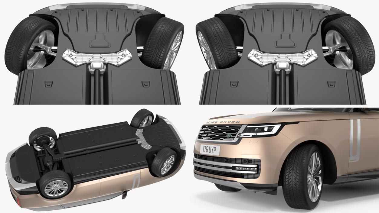 3D Range Rover 2022 Lights On Rigged model