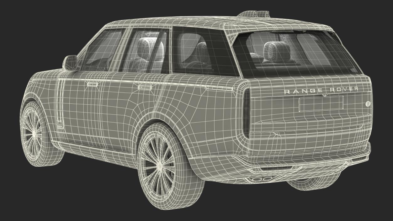 3D Range Rover 2022 Lights On Rigged model