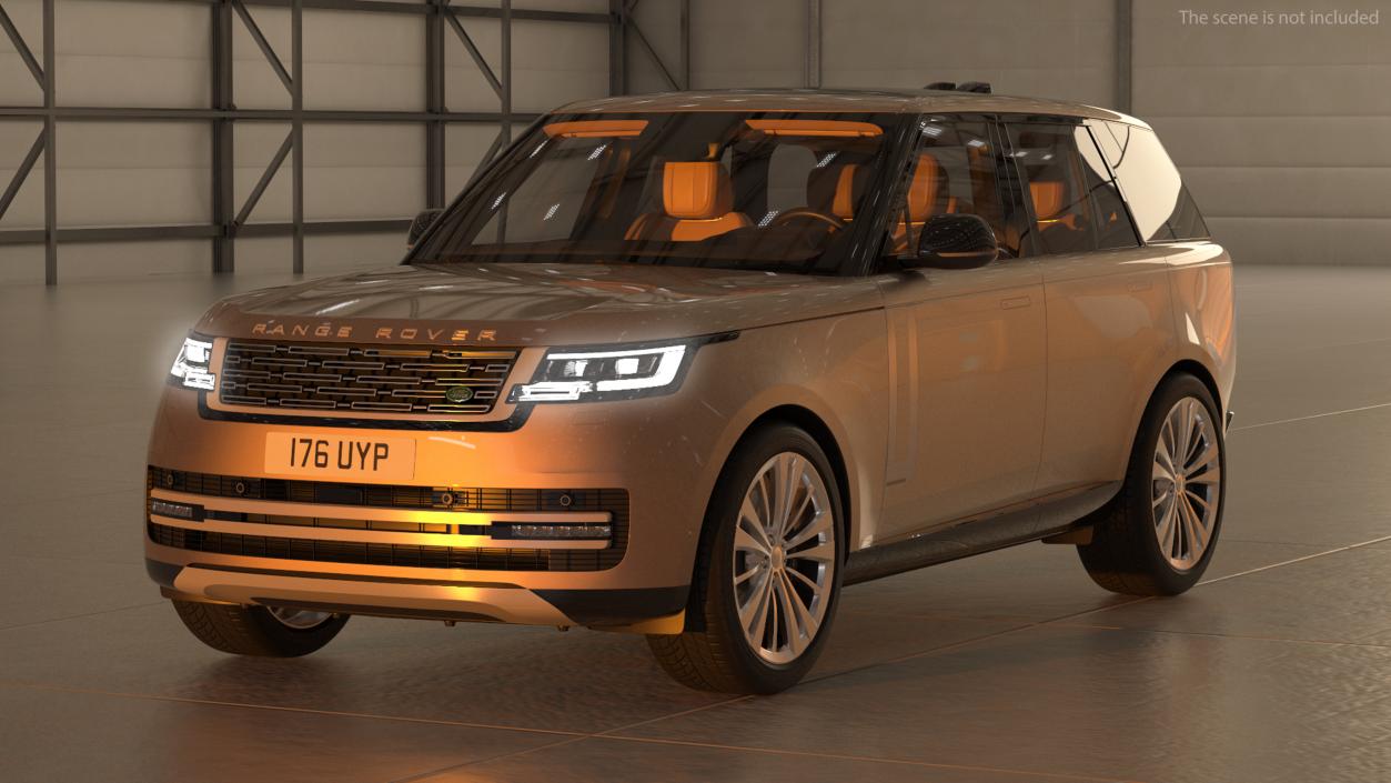 3D Range Rover 2022 Lights On Rigged model