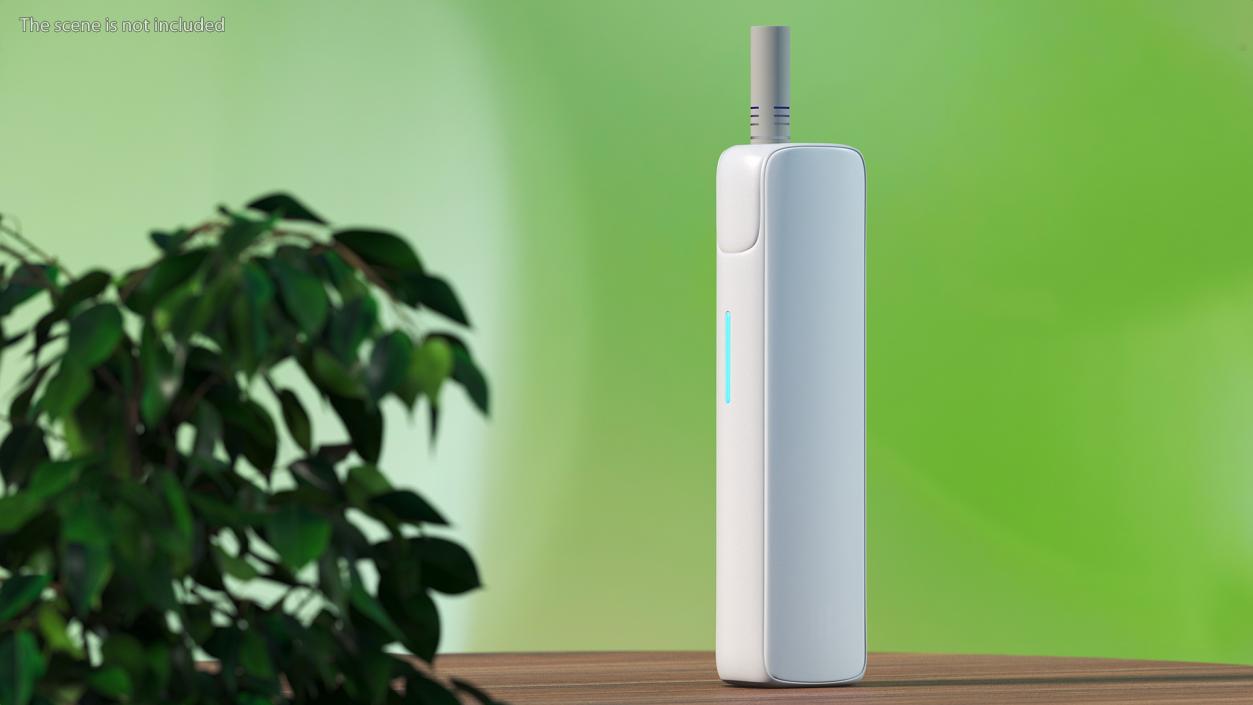 Electronic Smoking Device White with Stick 3D