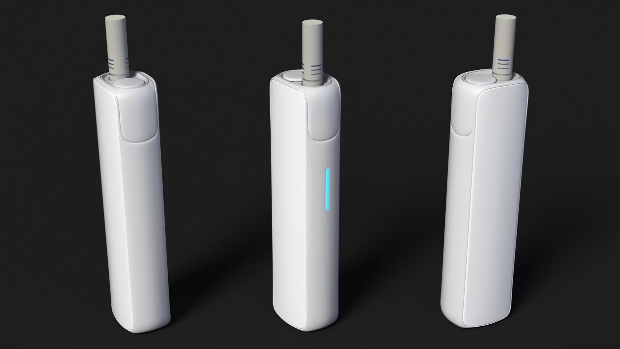 Electronic Smoking Device White with Stick 3D