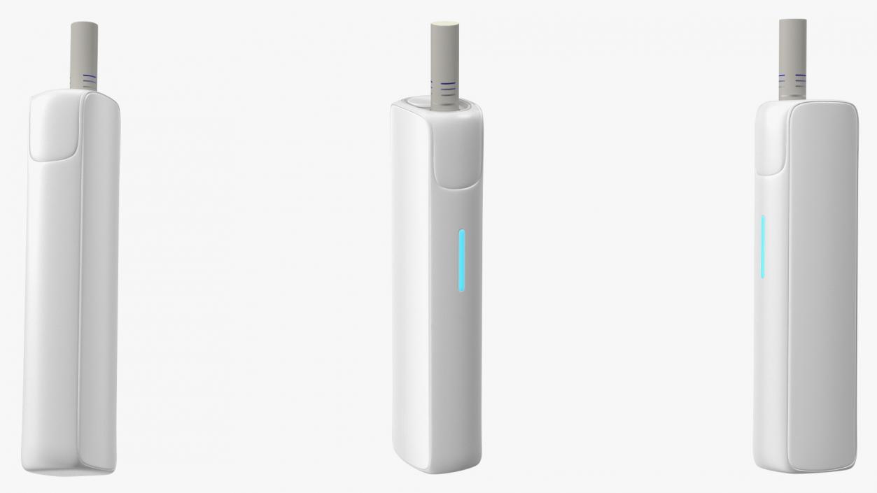 Electronic Smoking Device White with Stick 3D