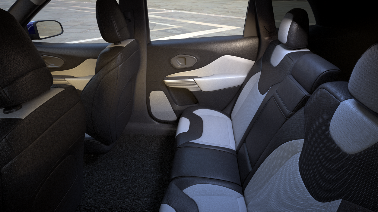 3D Jeep Cherokee SUV Simple Interior model