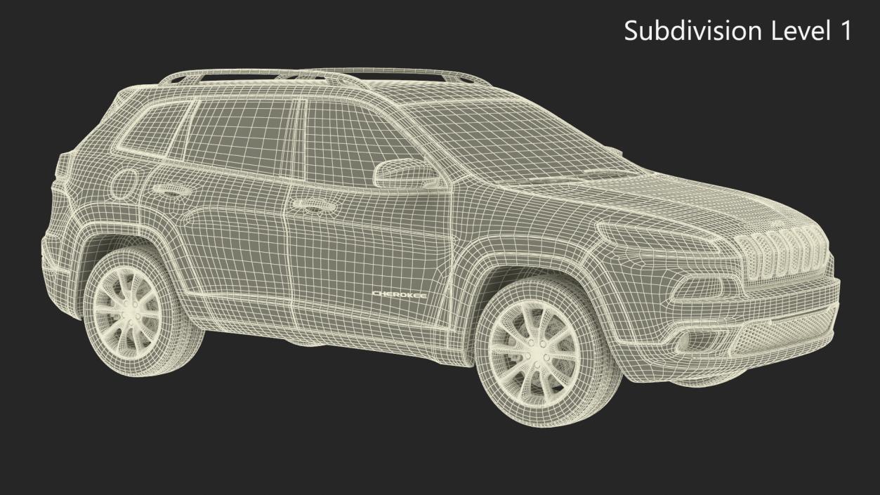 3D Jeep Cherokee SUV Simple Interior model