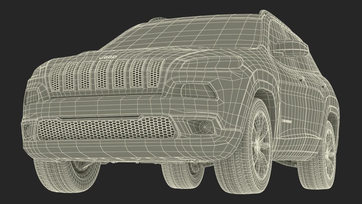 3D Jeep Cherokee SUV Simple Interior model