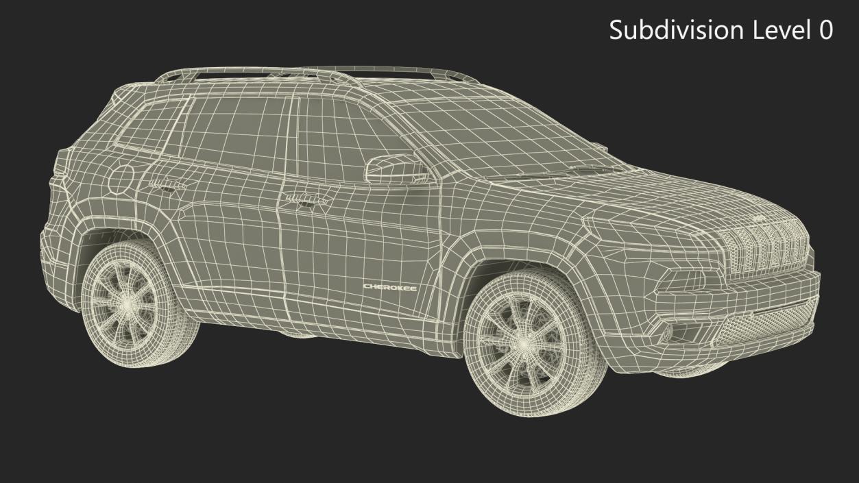 3D Jeep Cherokee SUV Simple Interior model