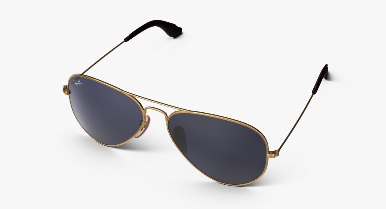 Classic Sunglasses Ray Ban Aviator Blue 3D model