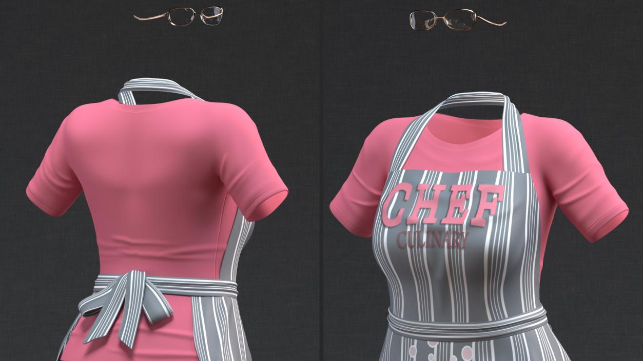 Kitchen Clothing with Apron 3D