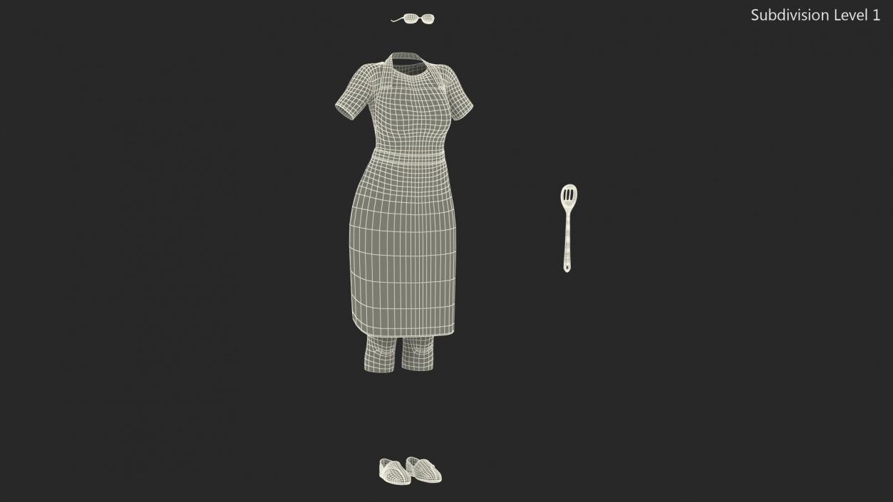 Kitchen Clothing with Apron 3D