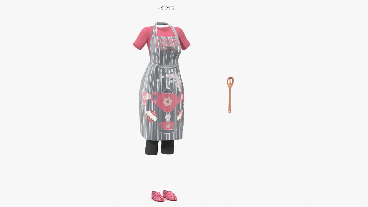 Kitchen Clothing with Apron 3D