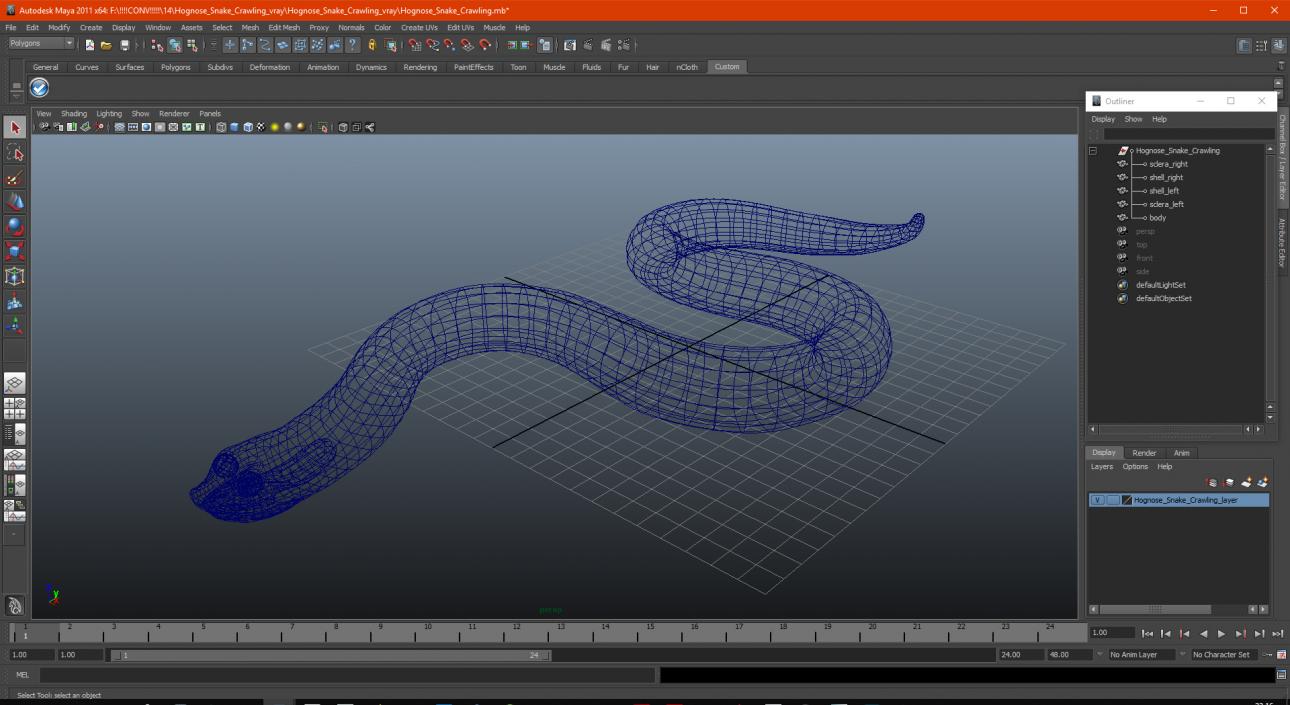 Hognose Snake Crawling 3D