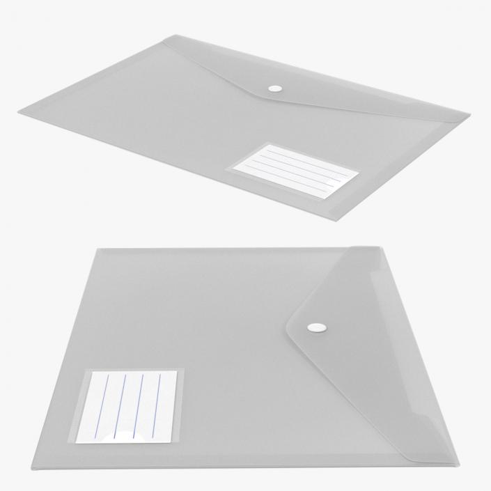 3D Transparent A4 Plastic Document Folder model