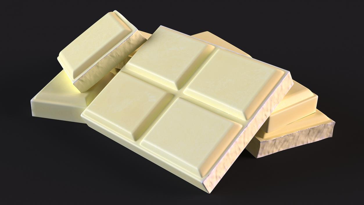 3D White Chocolate Squares model