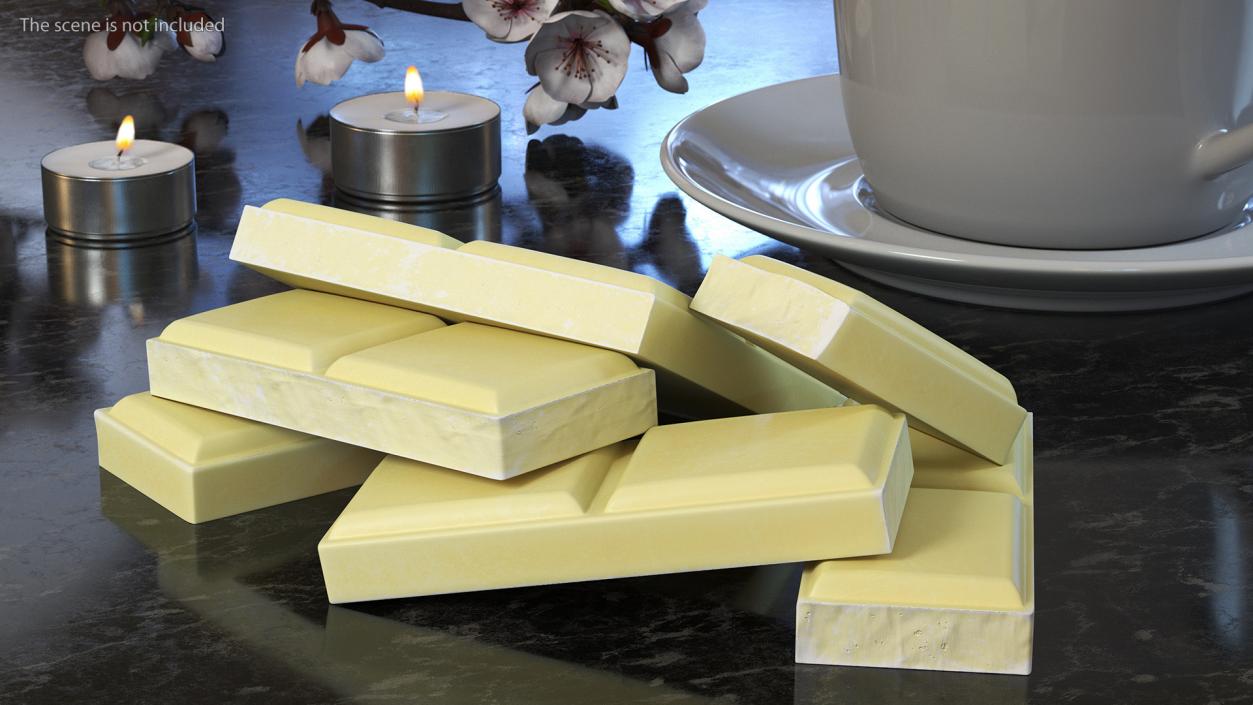 3D White Chocolate Squares model