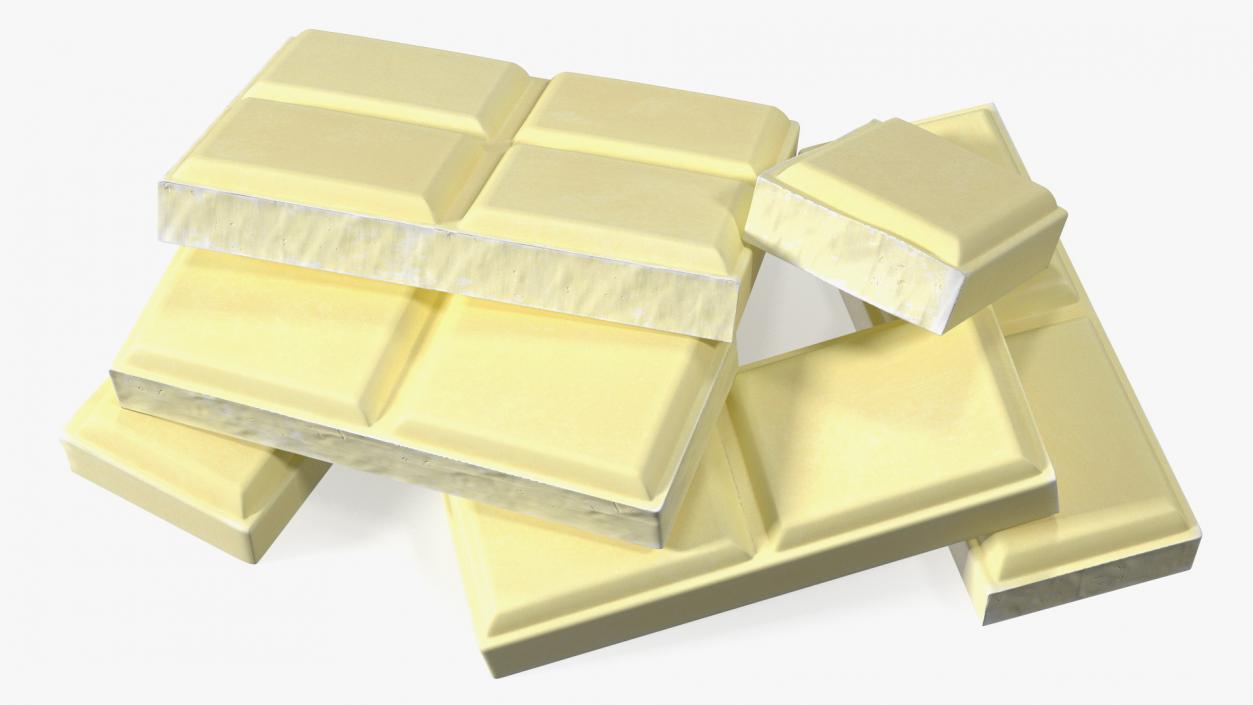 3D White Chocolate Squares model