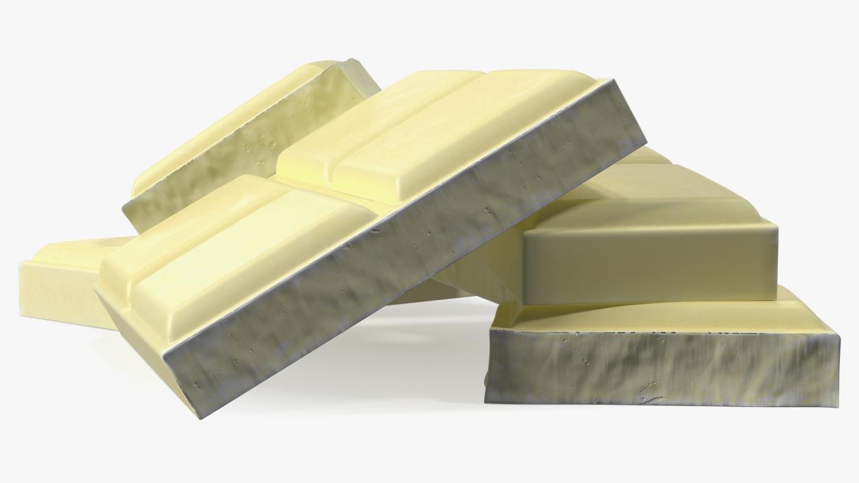 3D White Chocolate Squares model