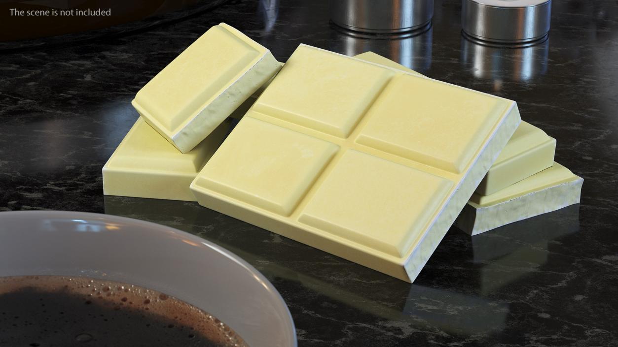 3D White Chocolate Squares model