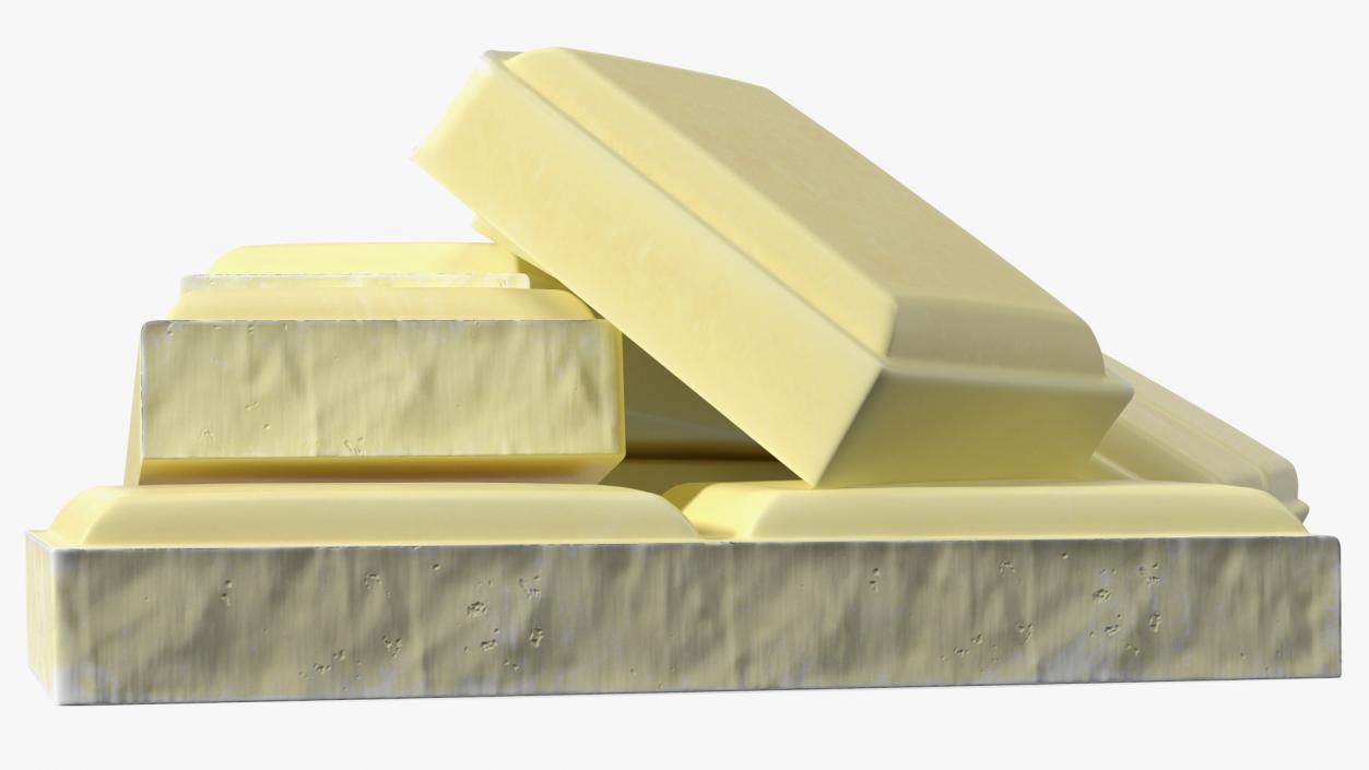 3D White Chocolate Squares model