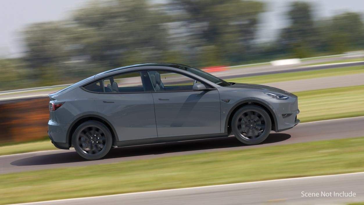 Tesla Model Y Silver Rigged 3D