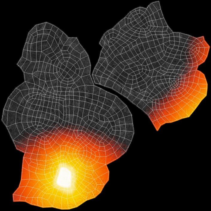 3D model Asteroid Burning in Atmosphere