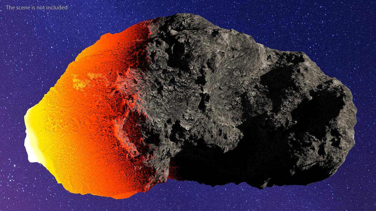 3D model Asteroid Burning in Atmosphere