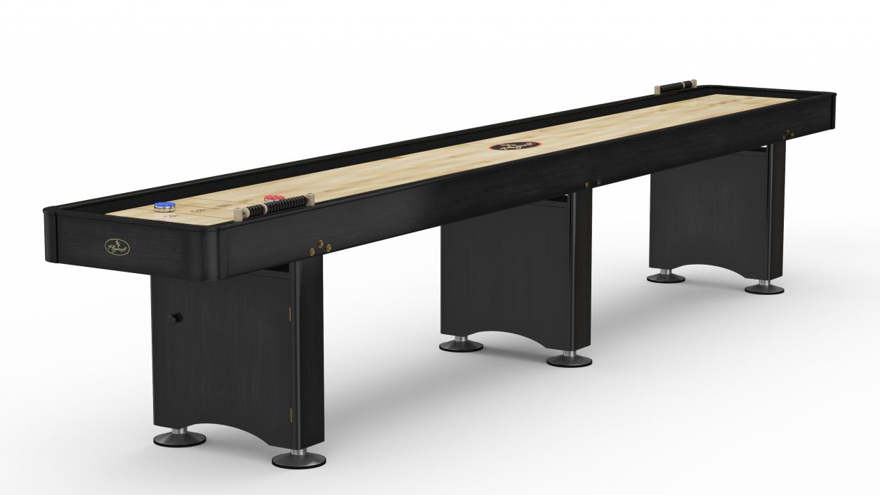 Black Shuffleboard Table 3D model