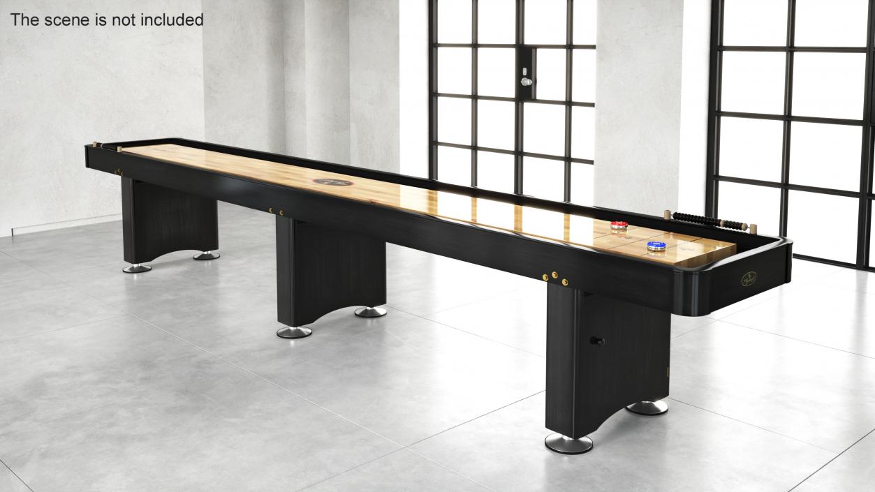 Black Shuffleboard Table 3D model