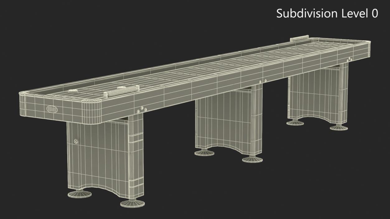 Black Shuffleboard Table 3D model