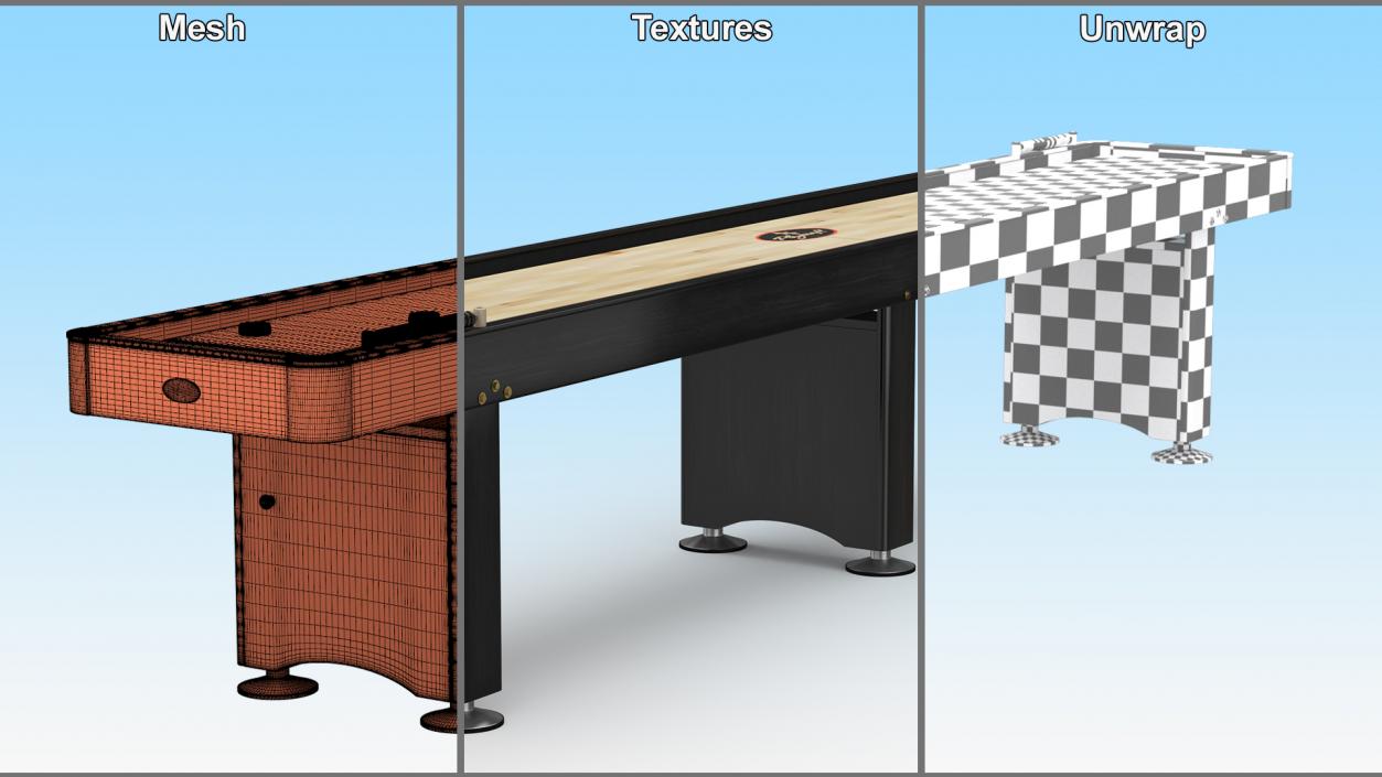 Black Shuffleboard Table 3D model