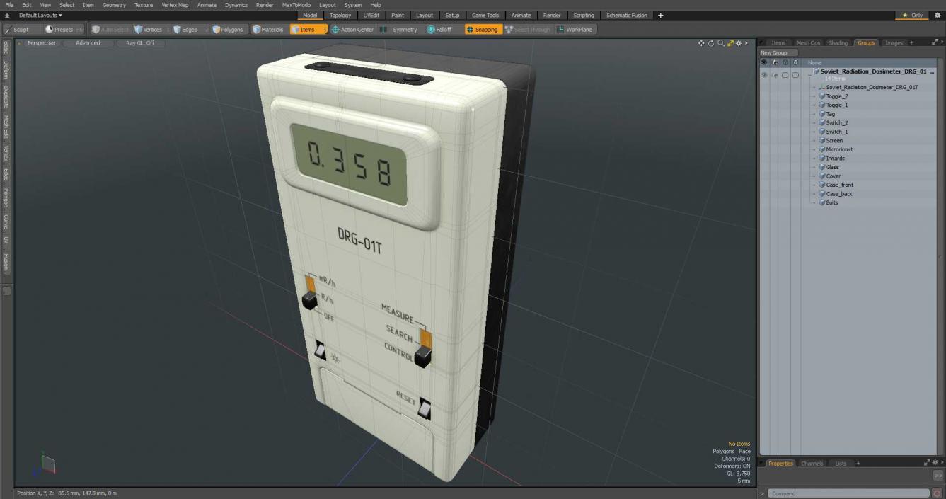 Soviet Radiation Dosimeter DRG-01T 3D model