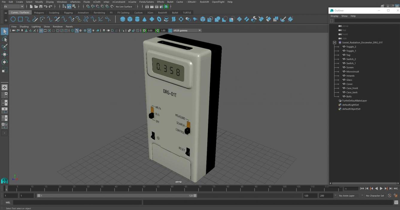 Soviet Radiation Dosimeter DRG-01T 3D model