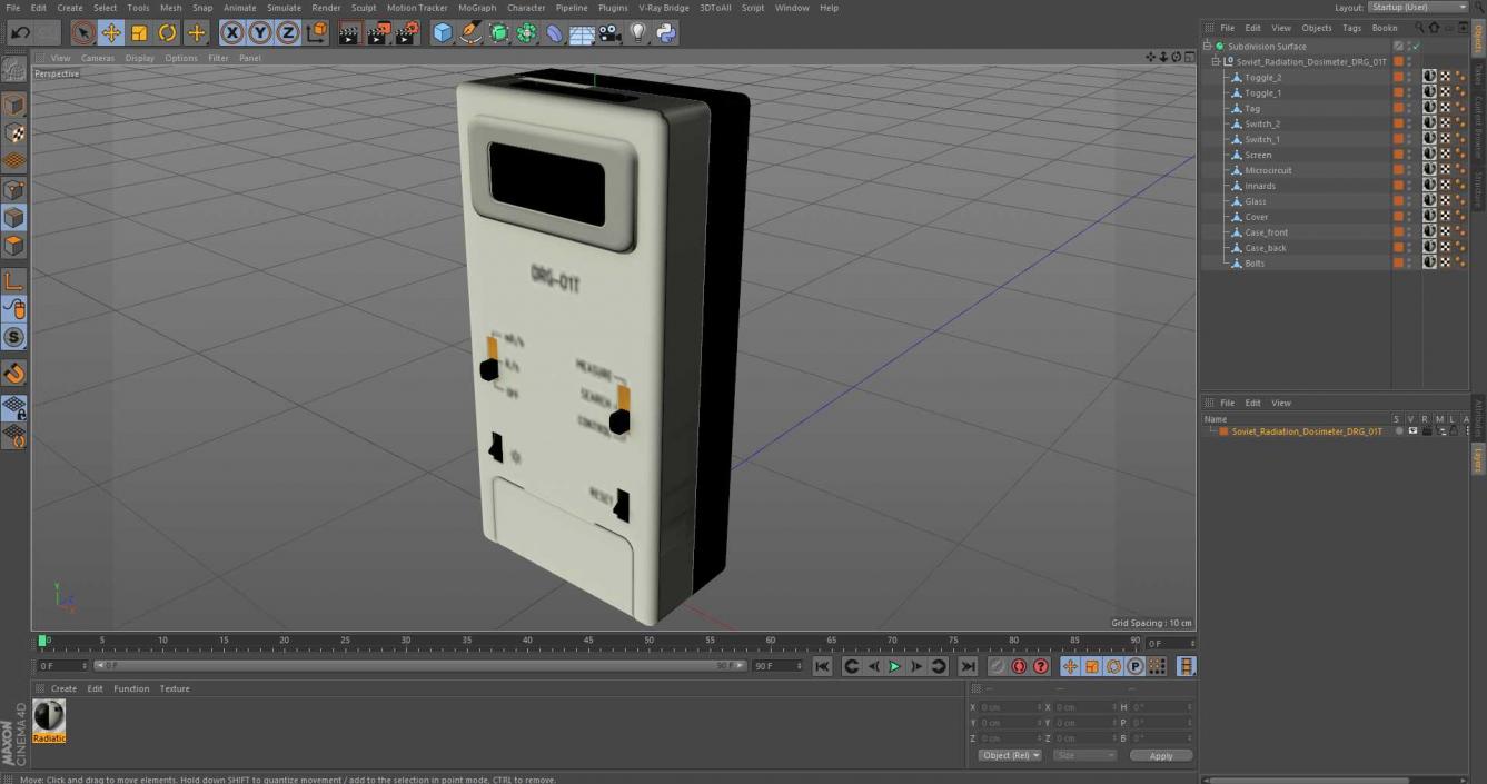 Soviet Radiation Dosimeter DRG-01T 3D model