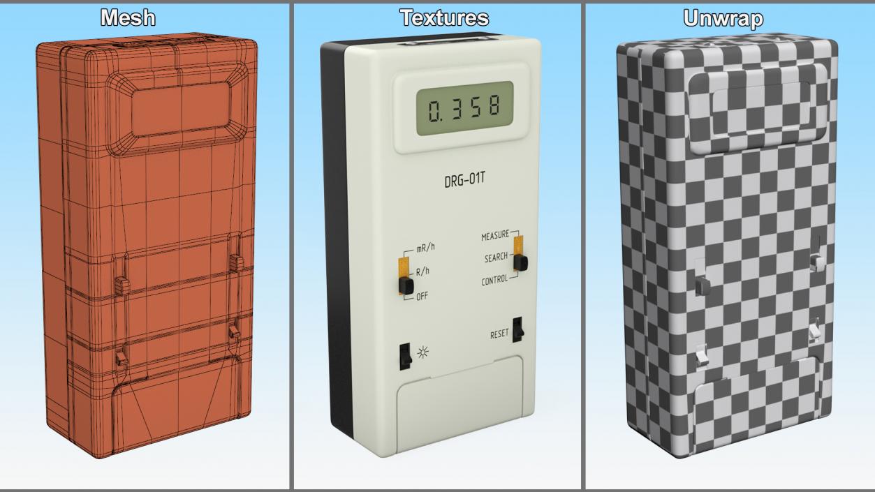 Soviet Radiation Dosimeter DRG-01T 3D model